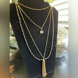 Layered Gold Beaded Necklace